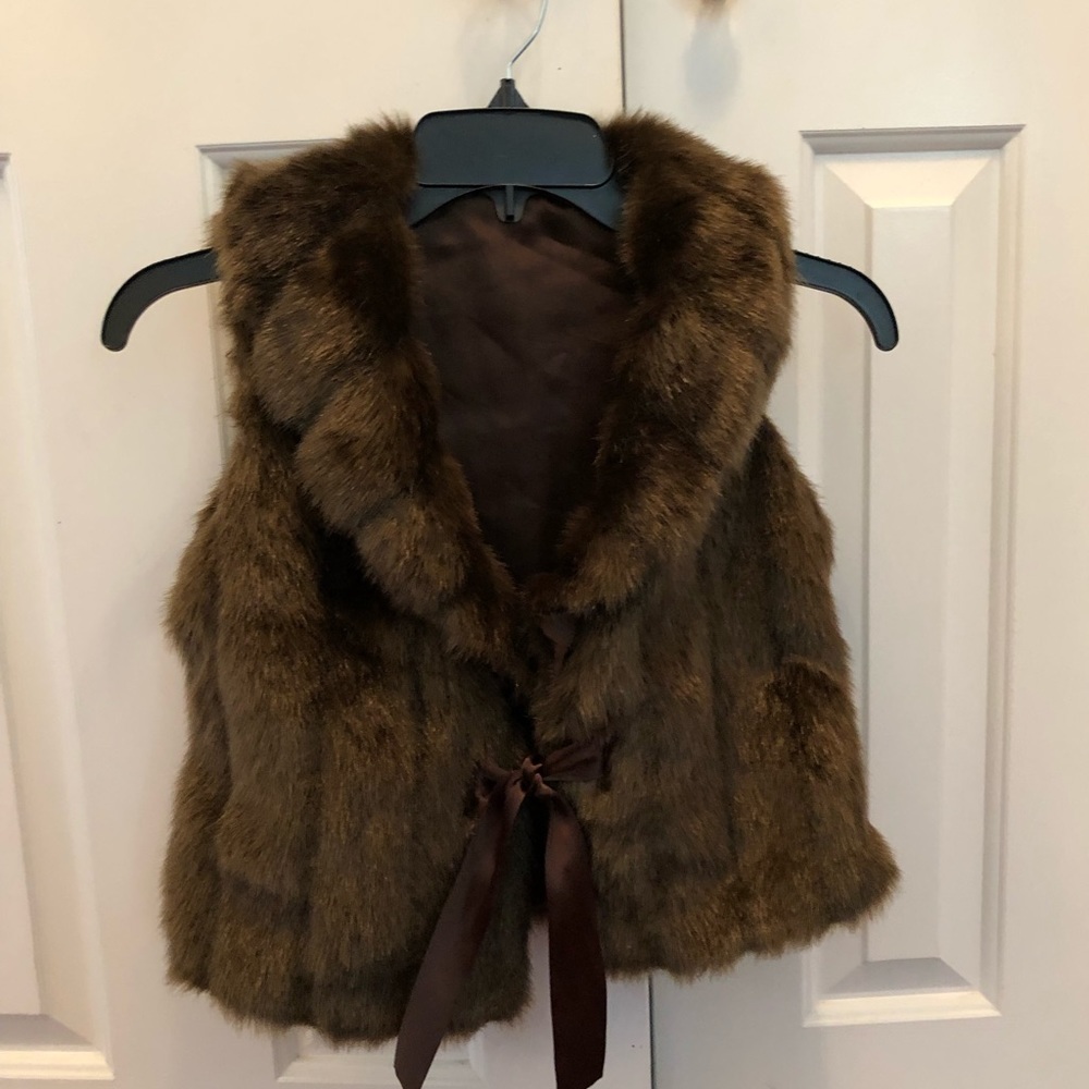 girls faux fur vest